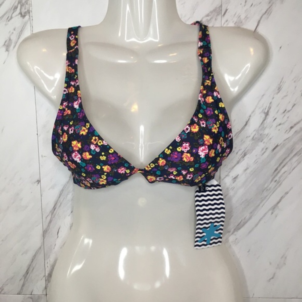 Splendid Floral Strappy Bikini Top